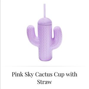 Pink Sky Cactus Cup with Straw